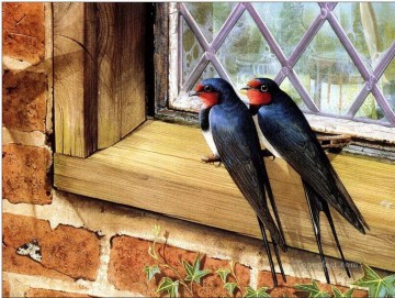 花 鳥 Painting - 窓辺の鳥